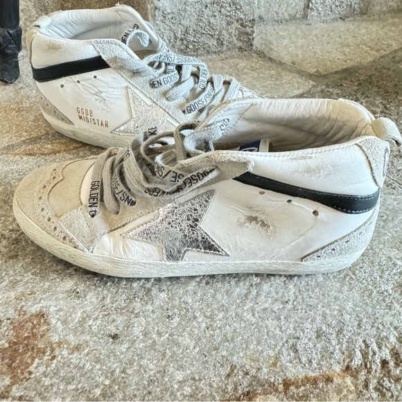 GOLDEN GOOSE Midstar White Tennis Shoes Size 34 - Picture 12 of 15